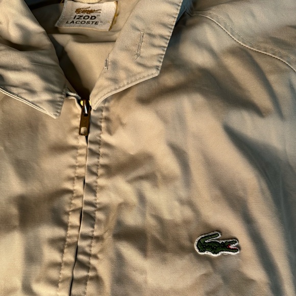 Vintage Tan Izod Lacoste Zip Up Jacket XL - Picture 4 of 8
